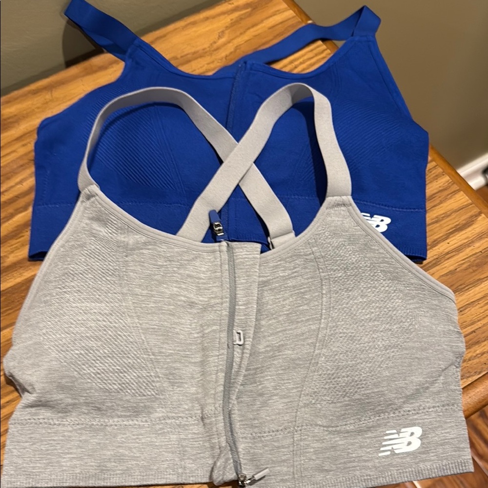 New Balance Blue and Gray Crossback Bras